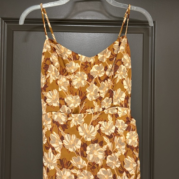 RESA Dresses & Skirts - RESA warm floral satin high leg dresss S NWT